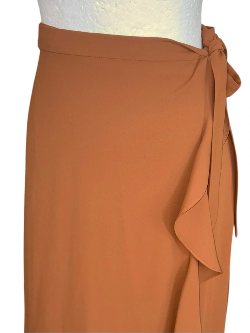 LN Amanda Uprichard Tessa Umber Brown Ruffle Wrap Midi Skirt - S